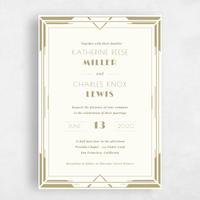 Beige Wedding Invitation - Baker Frame