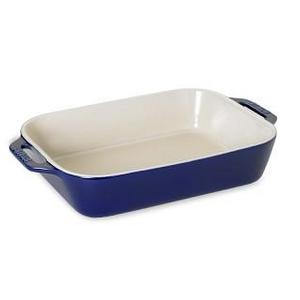Staub Ceramics Stoneware Rectangular Baking Dish, 10 1/2" X 7 1/2", Sapphire Blue
