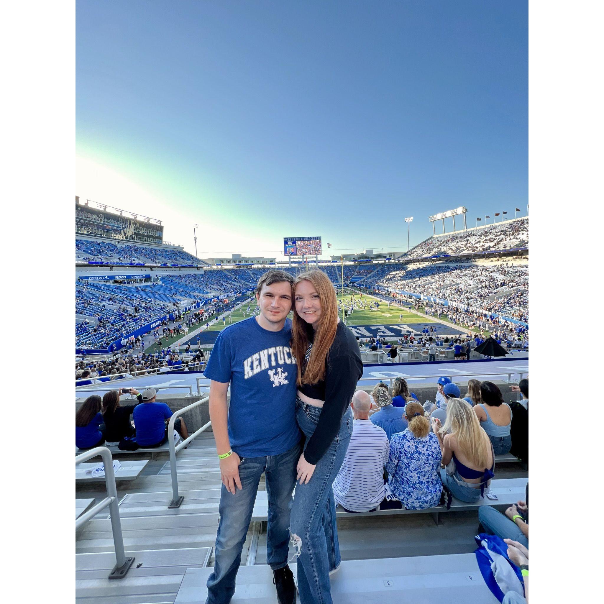Our first University of Kentucky football game together.
