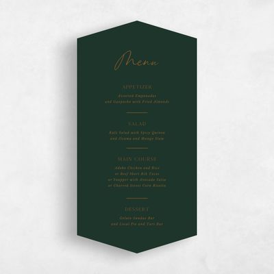 Green Diamond Wedding Menu - Colfax