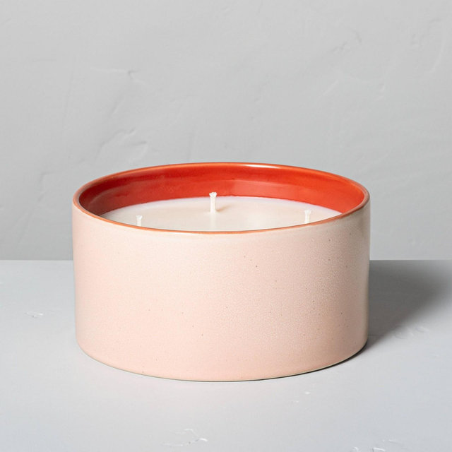 20.8oz Citrus Grove Two-Tone 4-Wick Ceramic Seasonal Candle - Hearth & Hand™ with Magnolia