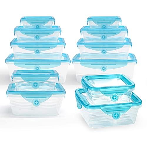 STRETCH and FRESH by Emson, Silicone Food Storage System, Airtight for Solid Food, and Leak-Proof for Soups and Sauces, Freezer-Safe, BPA-Free, As Seen On TV (24)