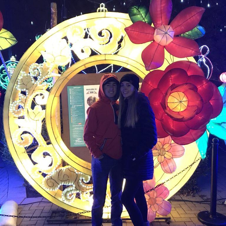 Our first lights before christmas at the zoo!
