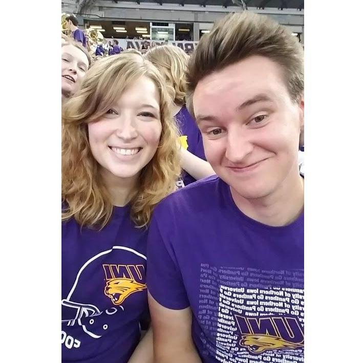 At a UNI football game as students