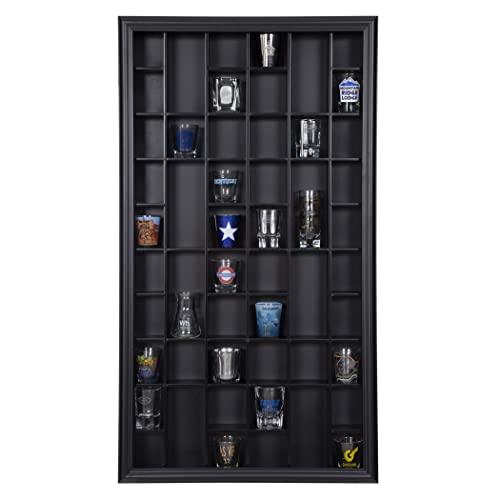 Gallery Solutions 17x32 Display Hinged Front, Black Shot Glass Case OD 17.8875X32.4375