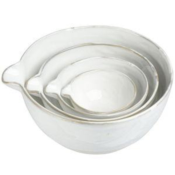 Stoneware White Batter Bowls (Set of 4)