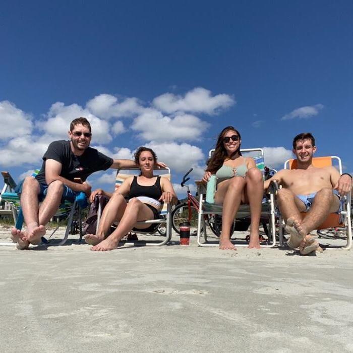 Lounging on the beach in Hilton Head with Austin's brother, Taylor and his wife, Bre