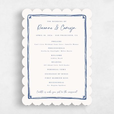 Blue Scalloped Wedding Program - Galleria