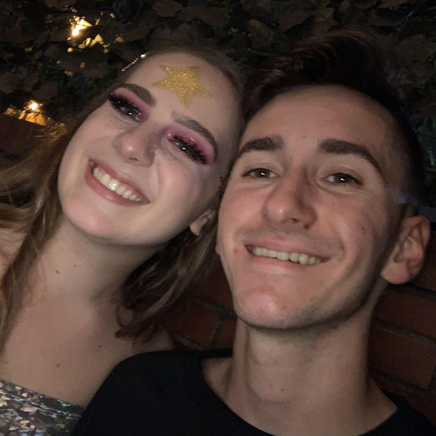 The lovebirds one Halloween, dressed as Adventure Time's Lumpy Space Princess and the Litch, which just so happen to also be their pet names for each other.
