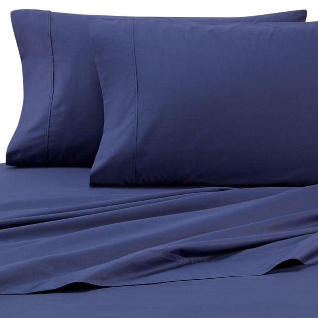 Heartland® HomeGrown™ 325-Thread-Count Cotton Percale Cal King Fitted Sheet in Navy