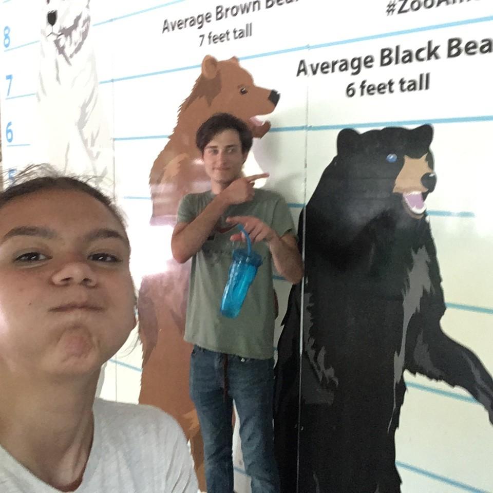 Hershey Park, where only one of us is tall as an average bear, June 2021