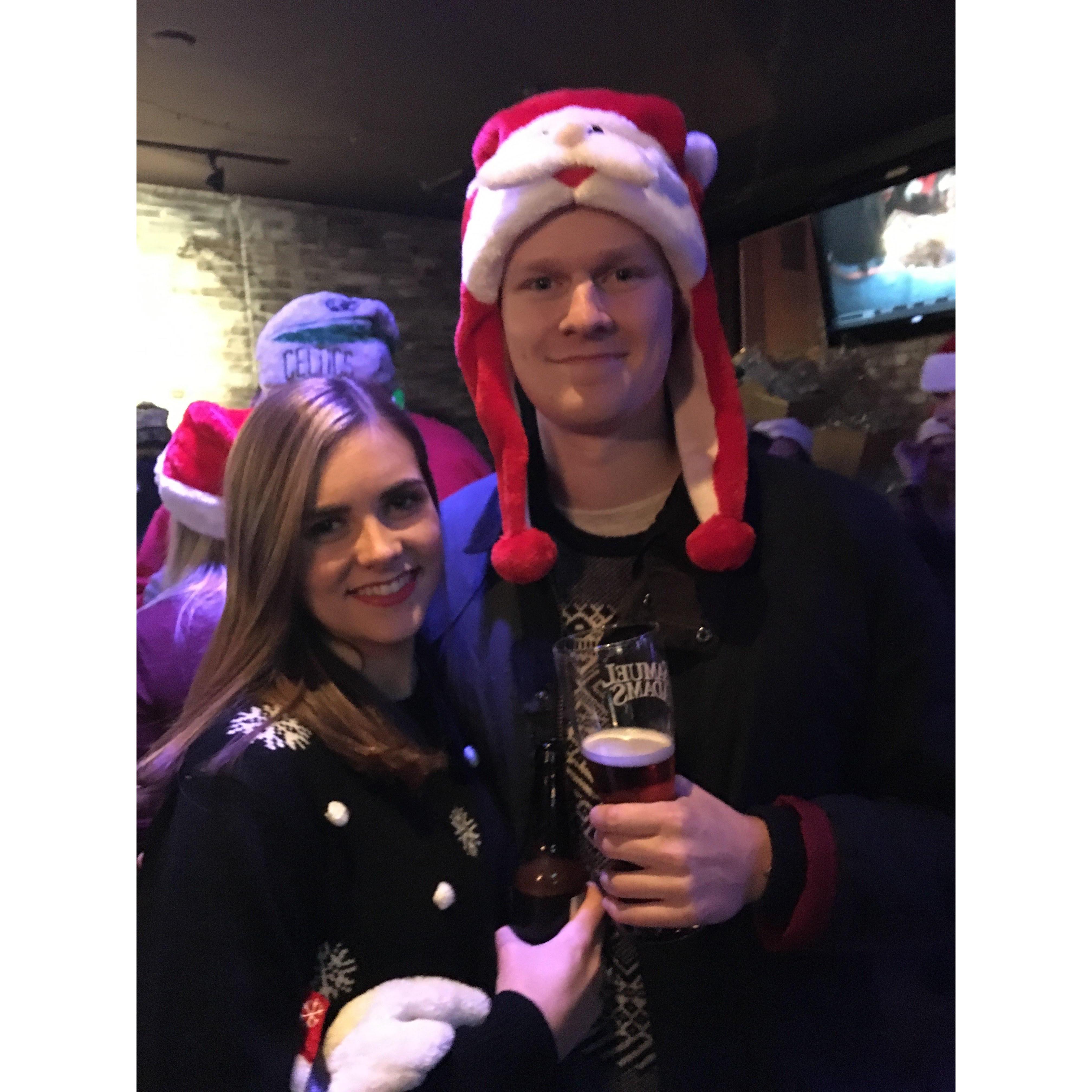 santa con in boston at bell in hand - december 2016