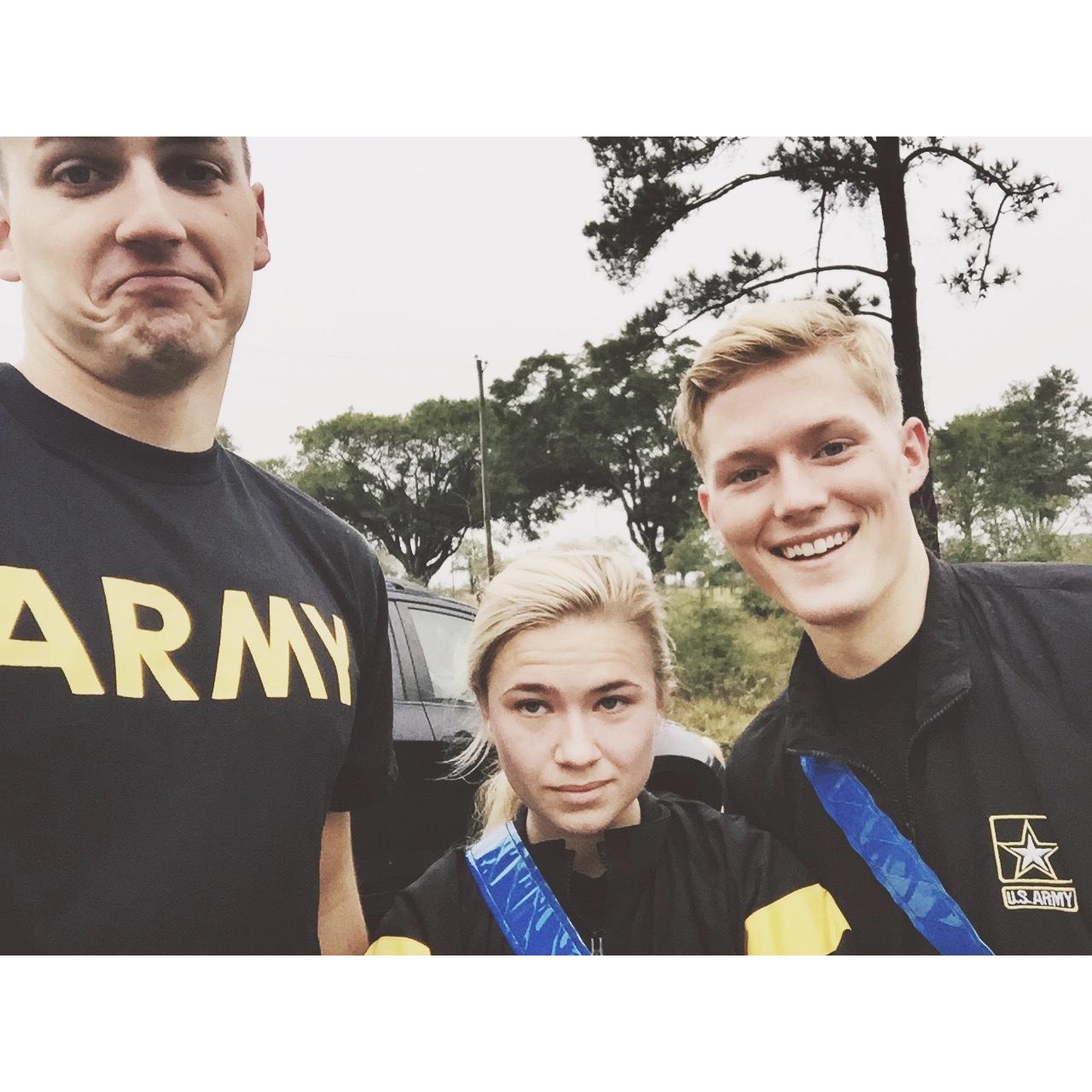 Sneaking Rachel into an Army workout. 2015