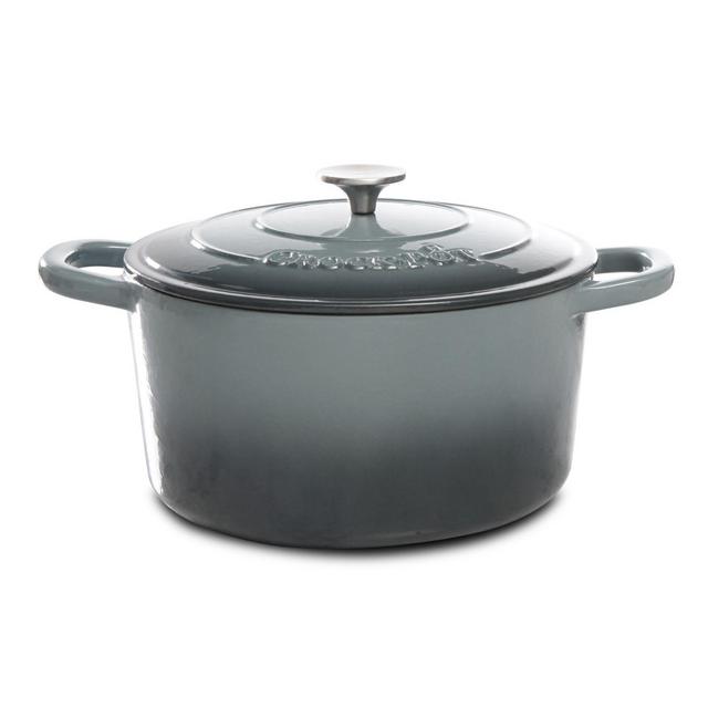 Crock-Pot® Artisan 7 qt. Enameled Cast Iron Round Dutch Oven in Slate Grey
