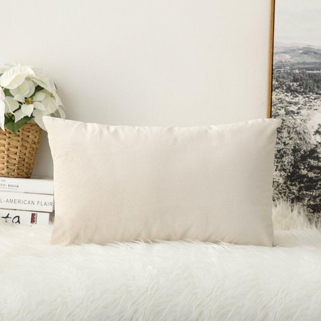 MIULEE Velvet Soft Soild Decorative Square Throw Pillow Cover Cushion Case for Christmas Decor Sofa Bedroom Car 12 x 20 Inch 30 x 50 cm