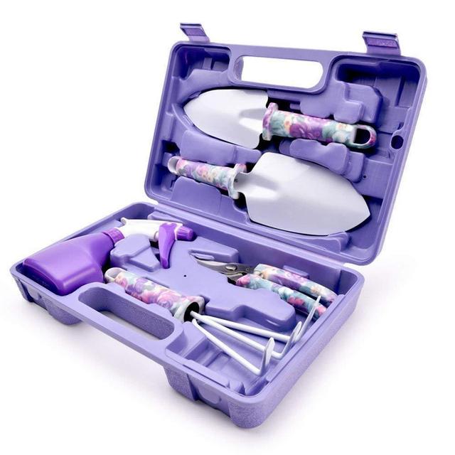 SELOOT Gardening Tools Set, Gardening Planting Tools Set Home Gardening Flowers Vegetables Potted Trim Loosing Planting Tools (5 Piece Purple)