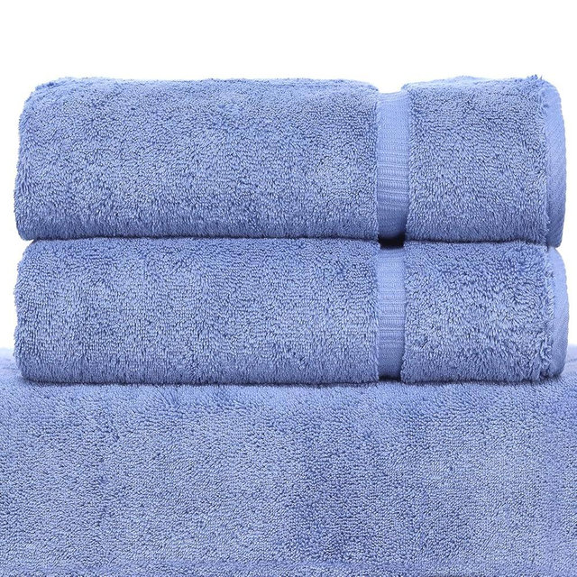 Luxury Hotel & Spa Collection Highly Absorbent, Quick Dry 100% Turkish Cotton 700 GSM, Eco Friendly Towel, for Bathroom Dobby Border Soft Bath Towel Set 27 X 54 (Wedgewood, Bath Towels - Set of 2)