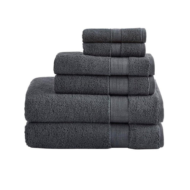 Under The Canopy Organic Cotton Classic Towels - Charcoal - 2 Hand Towels