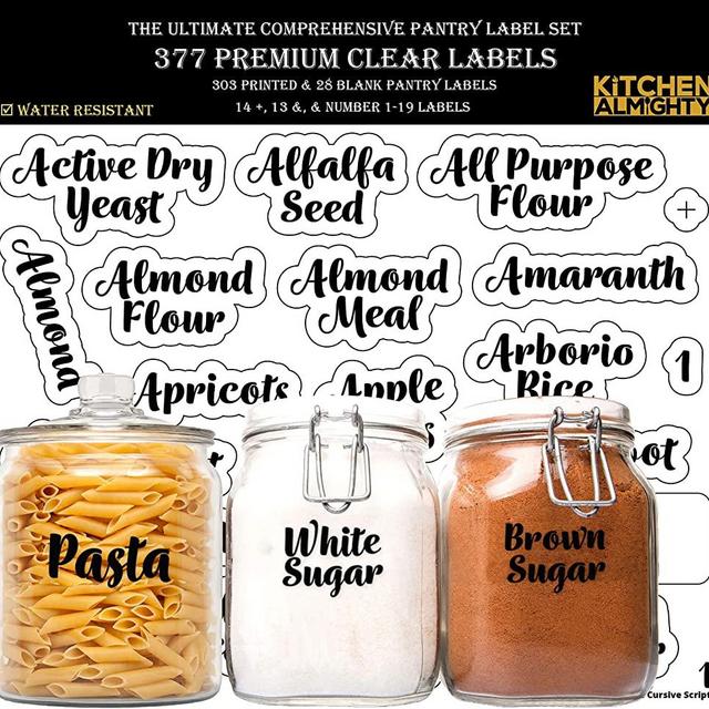 8oz, BEST VALUE 8 Glass Spice Jars includes pre-printed Spice Labels. 8  Square Empty Jars, Airtight Cap, Chalkboard & Clear Label, kitchen Funnel  Pour/Sift Shakers