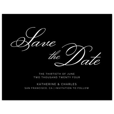 Black Wedding Digital Save the Date - Arthur Classic