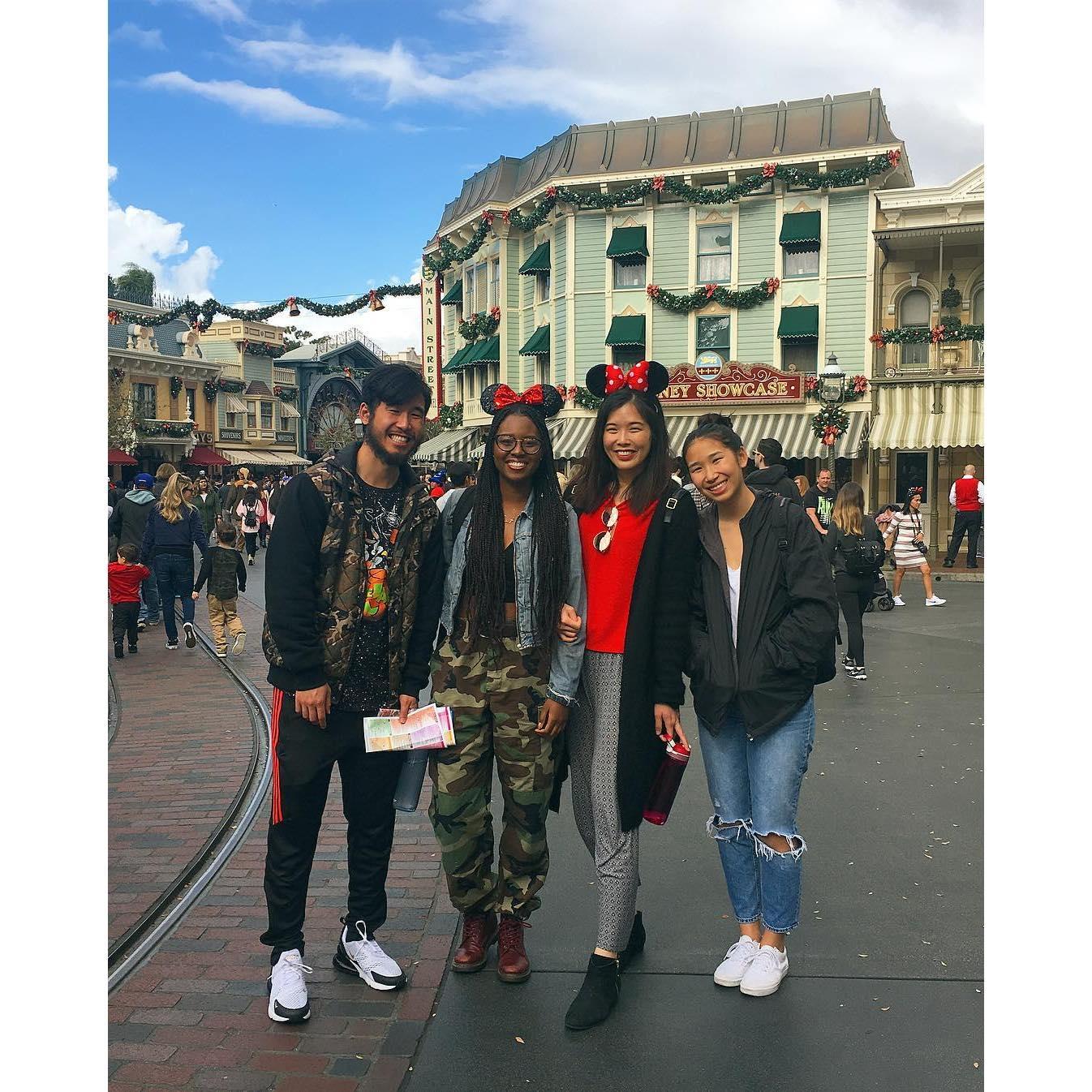 2019 Disneyland trip with some of Chris’ family — Elizabeth, his younger sister and Flora, his cousin