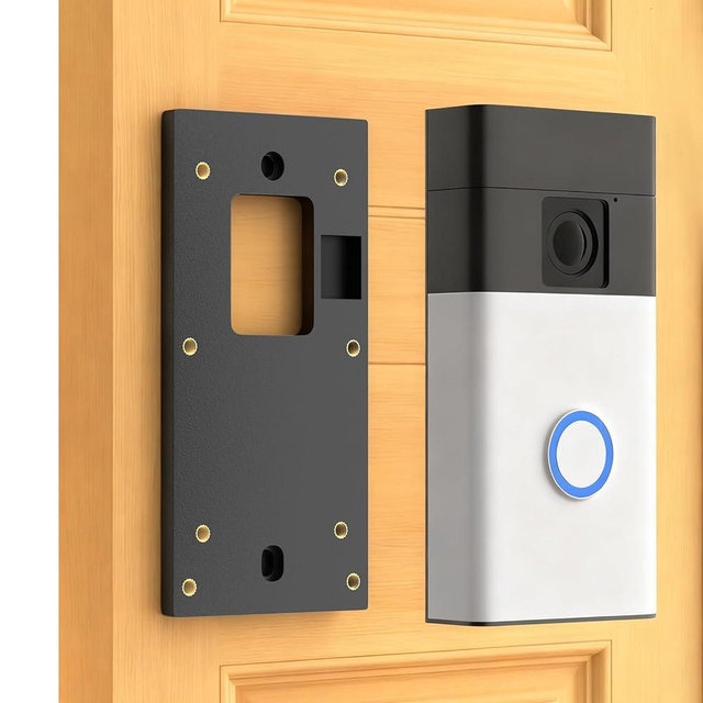 No-Drill Ring Doorbell Mount for Ring Battery Doorbell (2nd-2024 Release)/Plus/Pro, Rng Video Doorbell(2nd-2020 Release)/1/2/3/3 Plus/4, Doorbell Mount Plate with 2* Adhesive Tapes for Apartments