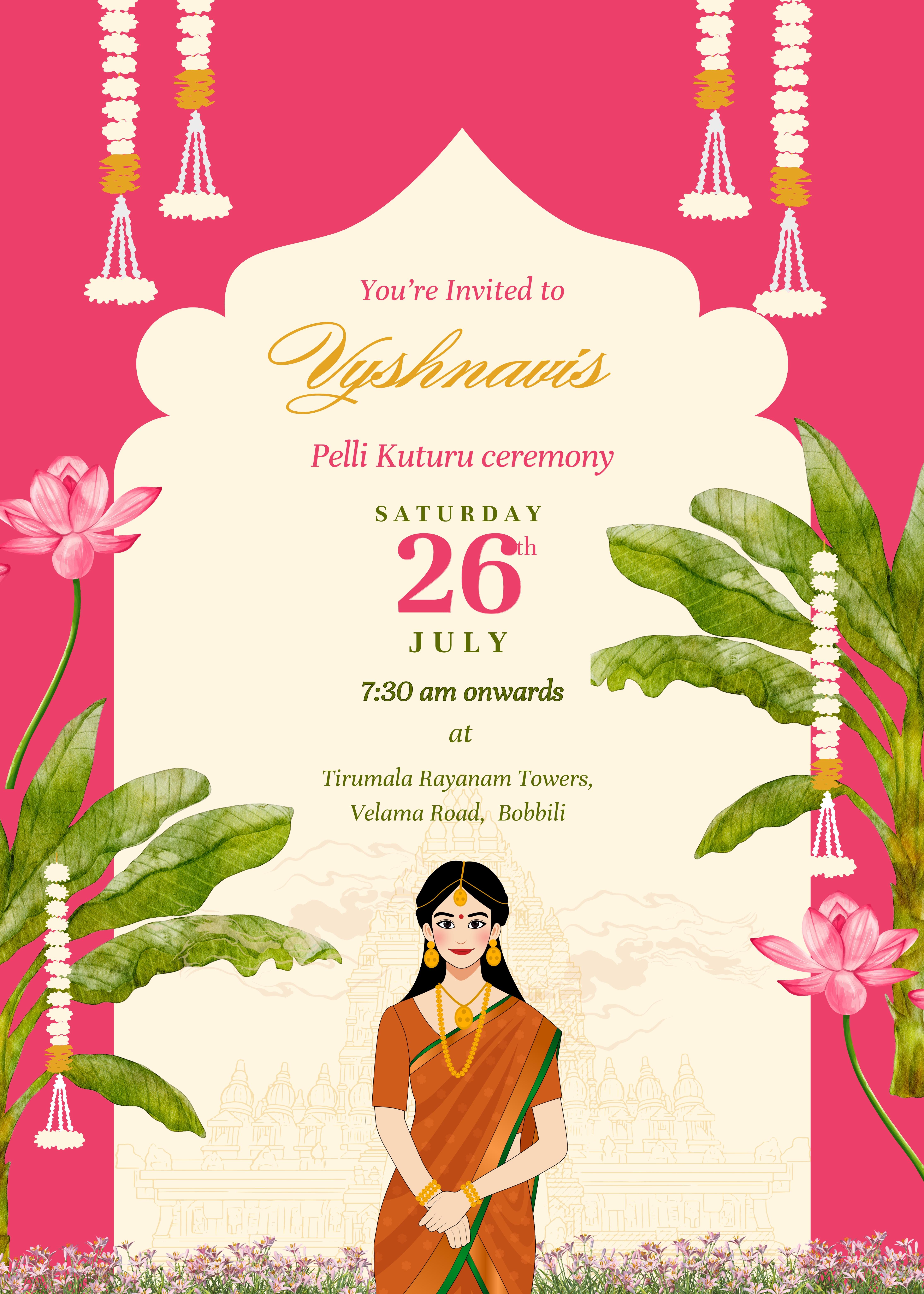 The Wedding Website of Rohith Sunkarapalli and Vyshnavi Kankanalapalli