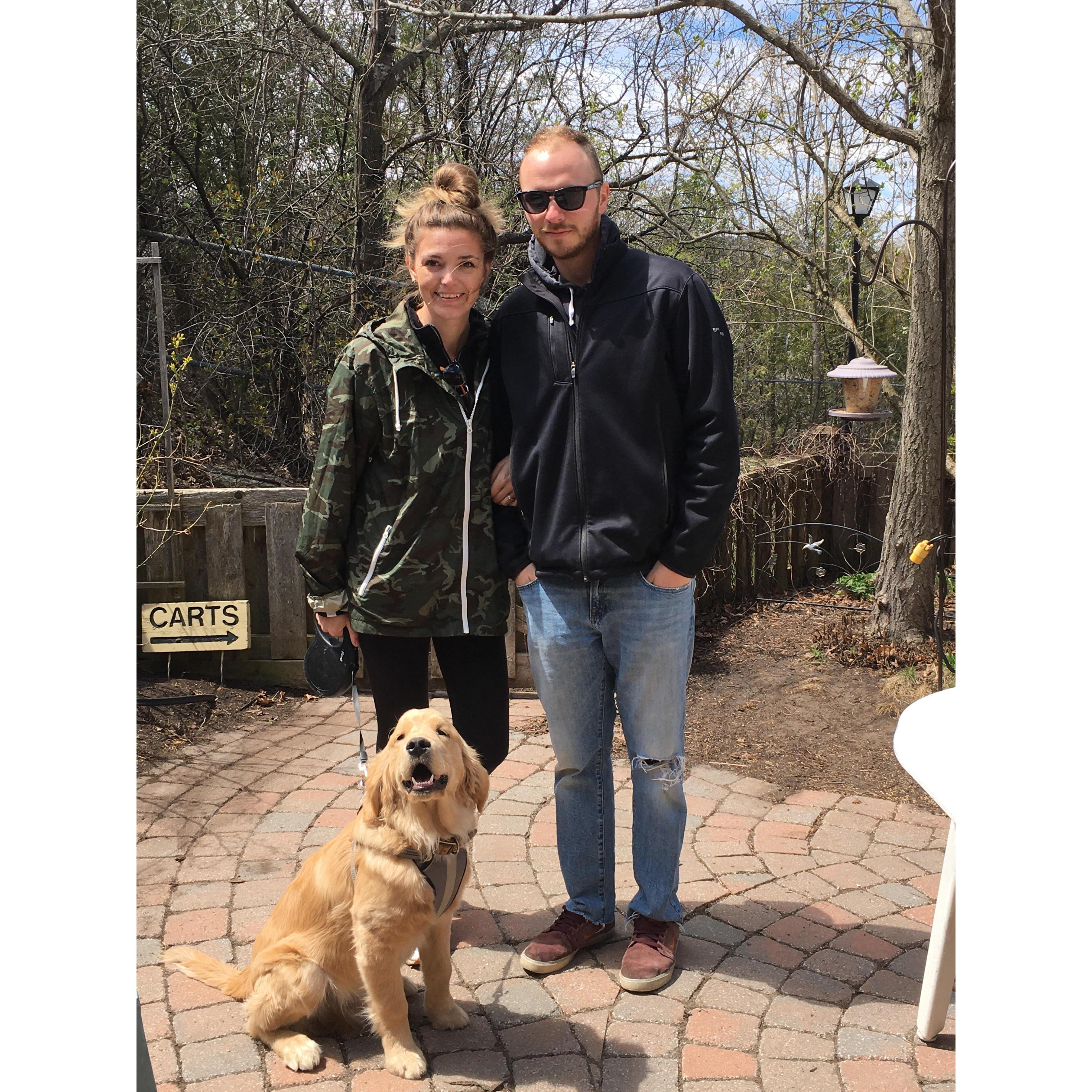 A family photo with our puppy Seven (2020)