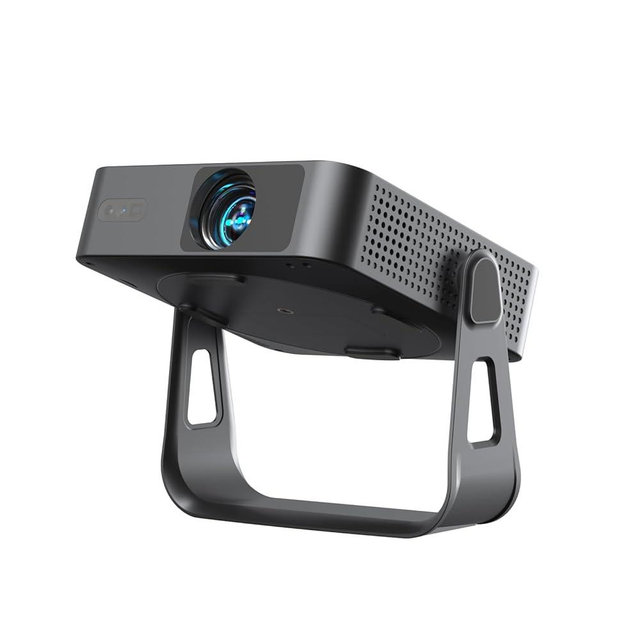 [Officially-Licensed App & Auto Focus]Black Smart Mini Projector with WiFi and Bluetooth, XuanPad 4K Support Movie Projector, Portable Native 1080P Outdoor Projector with 360° Stand
