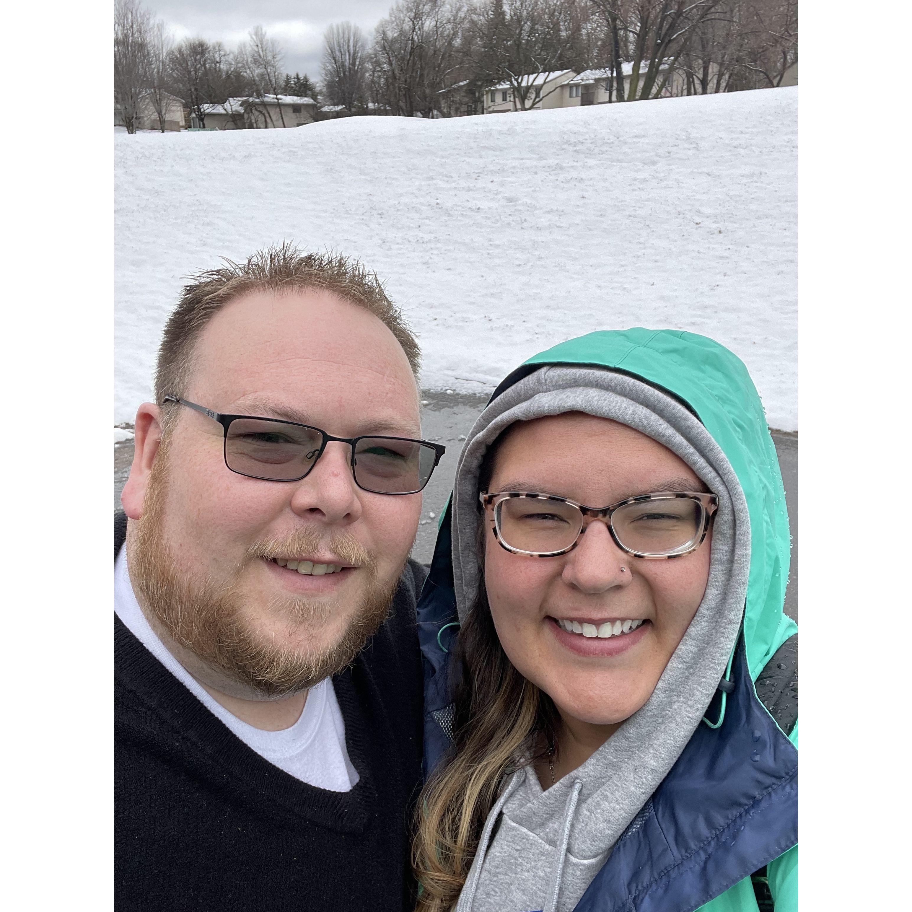 My first "dusting of snow" in Minnesota!