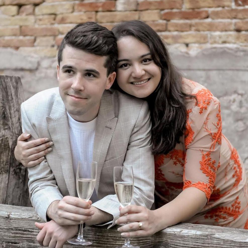 Toasting to our engagement, Venice 2019.