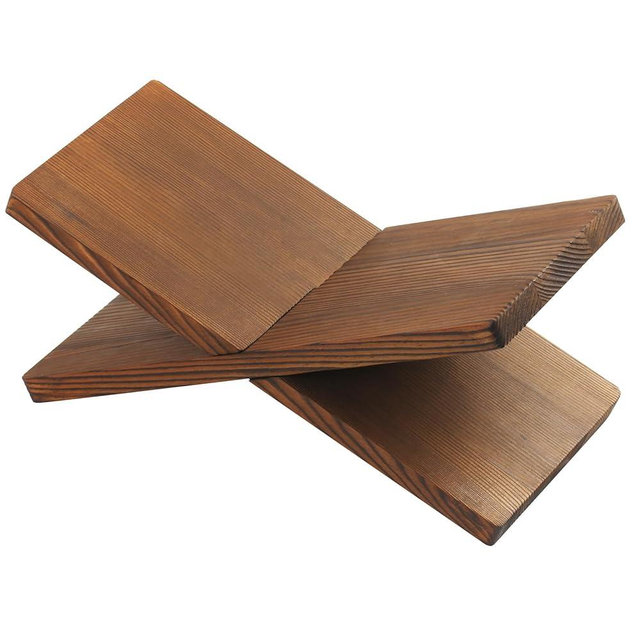 Wood Book Stand for Reading - Book Display Stand, Cook Book Stand, Textbook Stand, Recipe Book Holder Stand, Open Book Holder (Black) (Redwood)