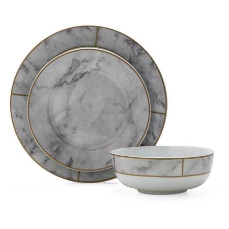 MoDRN Glam Mason 12 Piece Dinnerware Set, White