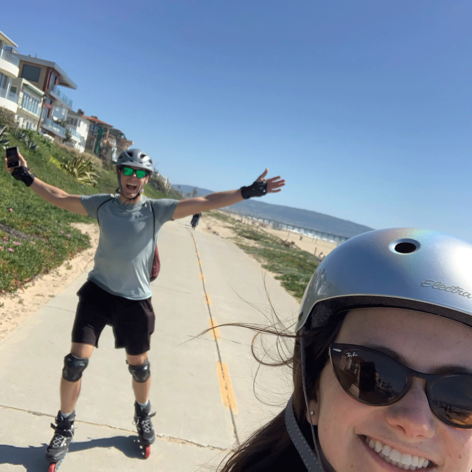 Rollerblading/biking on "the path" in Marina Del Rey is one of our favorite weekend activities