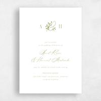 Green Wedding Invitation - Olmo Portrait
