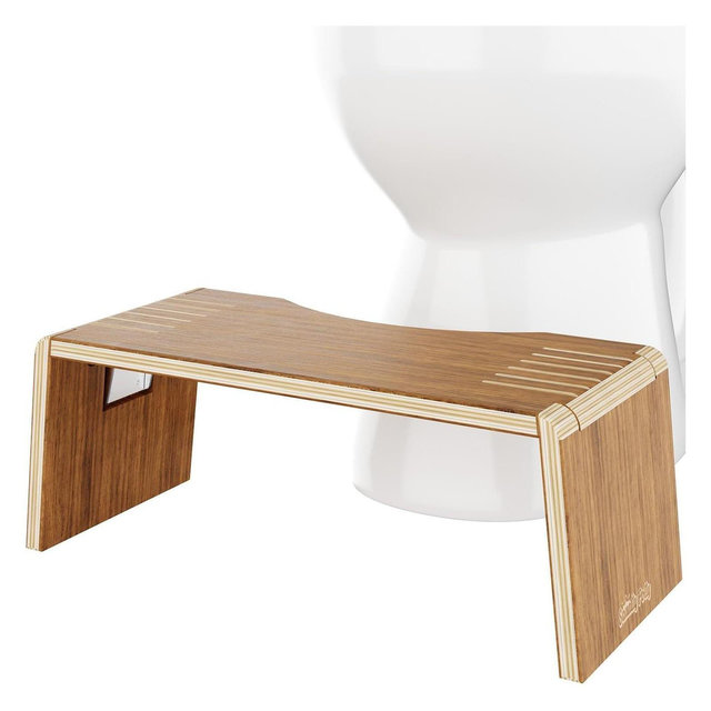 Squatty Potty Oslo Teak Folding Toilet Stool – Compact and Space-Saving Design for Better Bathroom Posture