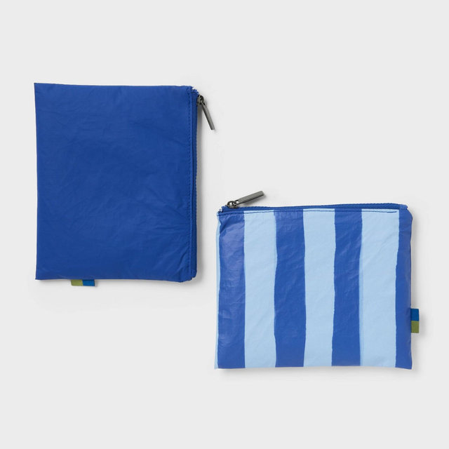2pk Water Resistant Pouch Packing Bag - Open Story™ Blue Stripe