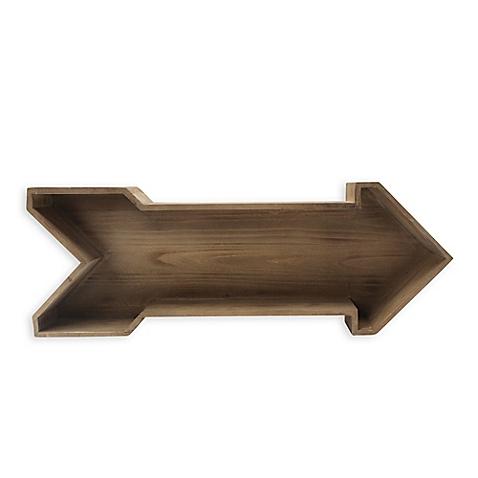 Kate and Laurel LeRay Rustic Arrow Decorative Wall Shelf in Brown