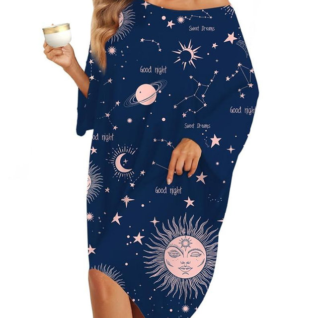 KFUBUO Plus Size Nightgowns for Women Oversized Sleep Tshirts Dress Short Sleeves Sleepwear With Pocket Fit S-5XL