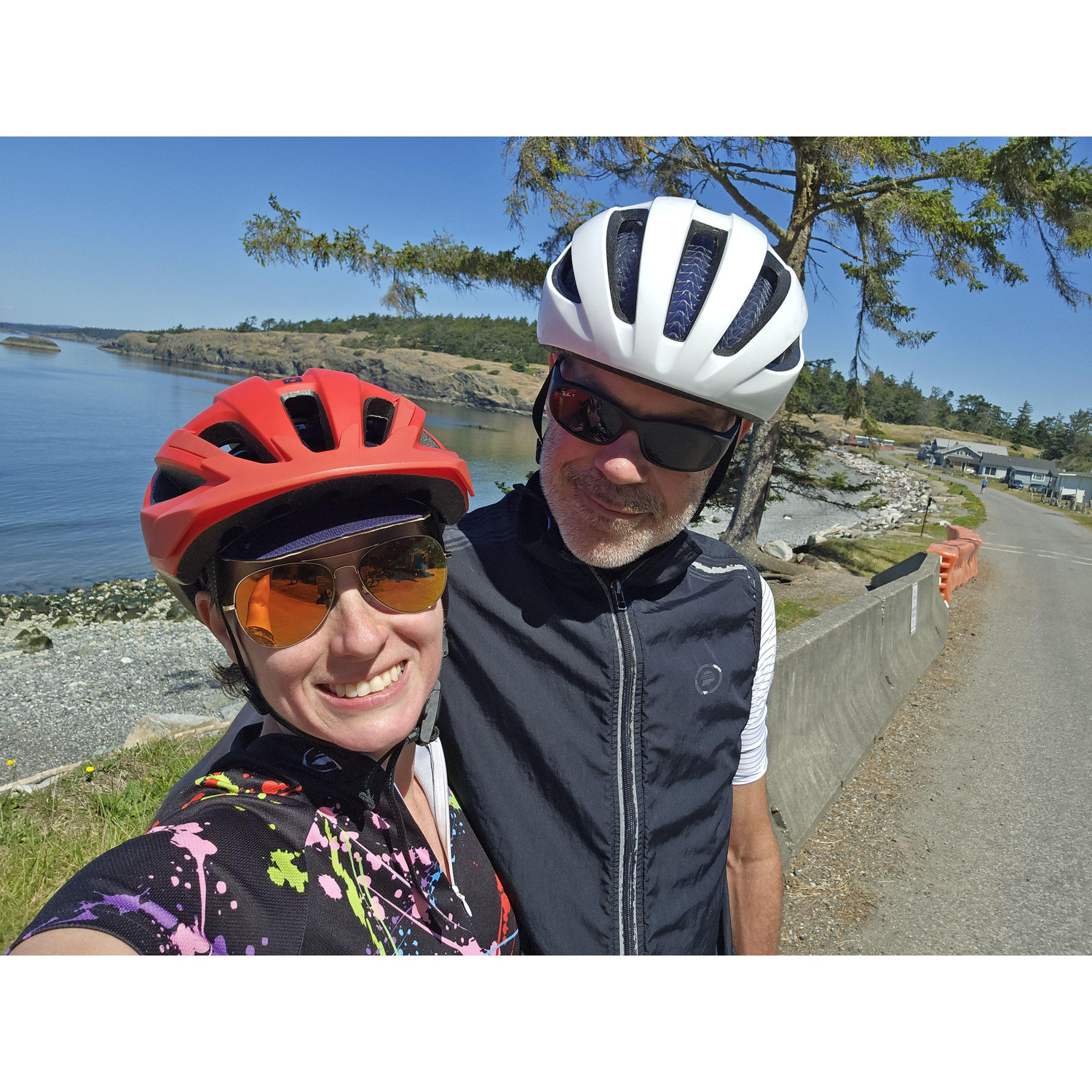 Selfie stop on a ride on one of the San Juan Islands. (Honeymoon)