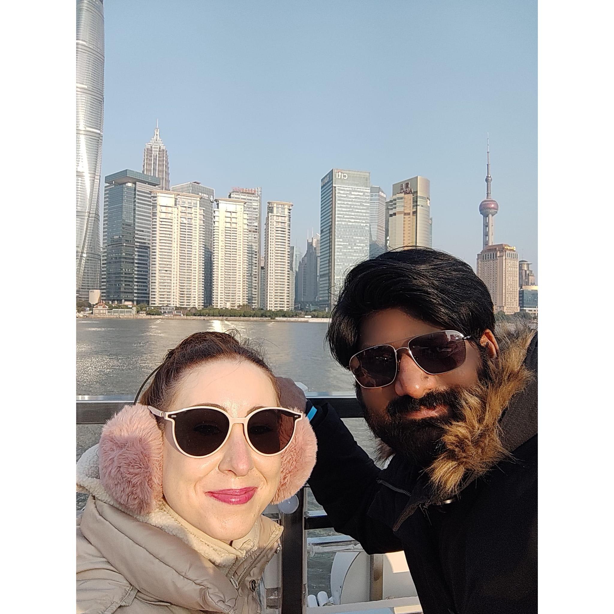 Raj and I in the boat ride around Shanghai :)