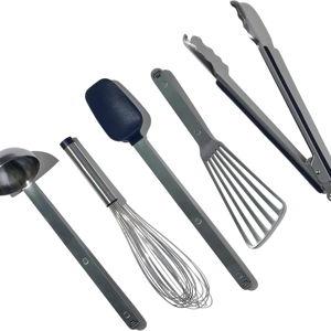 Made In Cookware - Stainless Steel Kitchen Utensil 5-piece Set - Ladle, Tongs, Whisk, Spoonula, Fish Turner