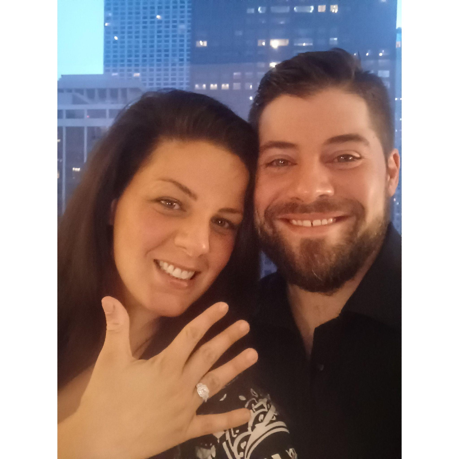 After we got engaged in Chicago!
