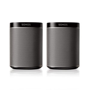 Sonos PLAY:1 2-Room Wireless Smart Speakers for Streaming Music - Starter Set Bundle (Black), Works with Alexa