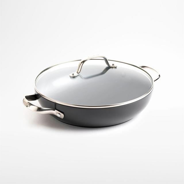 Cuisinart Classic 3.5qt Stainless Steel Saute Pan With Cover And Brushed  Gold Handles Matte White : Target