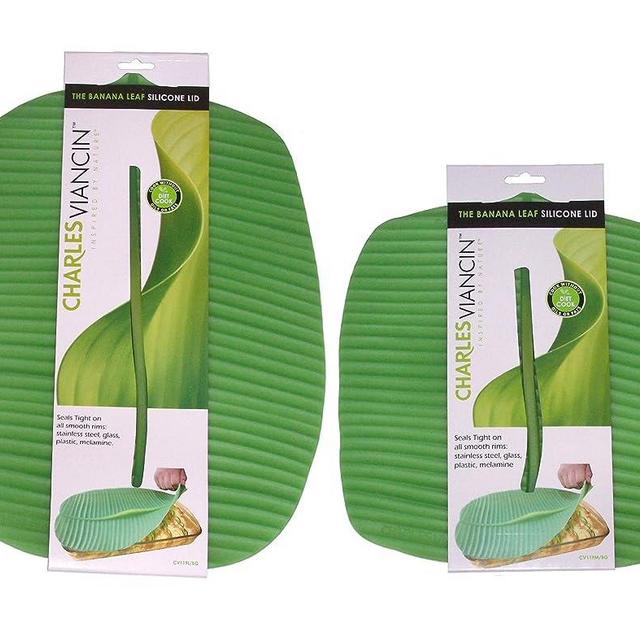 Charles Viancin The Banana Leaf Lid Medium & Large Silicone Suction Lid & Food Cover (Set of 2)
