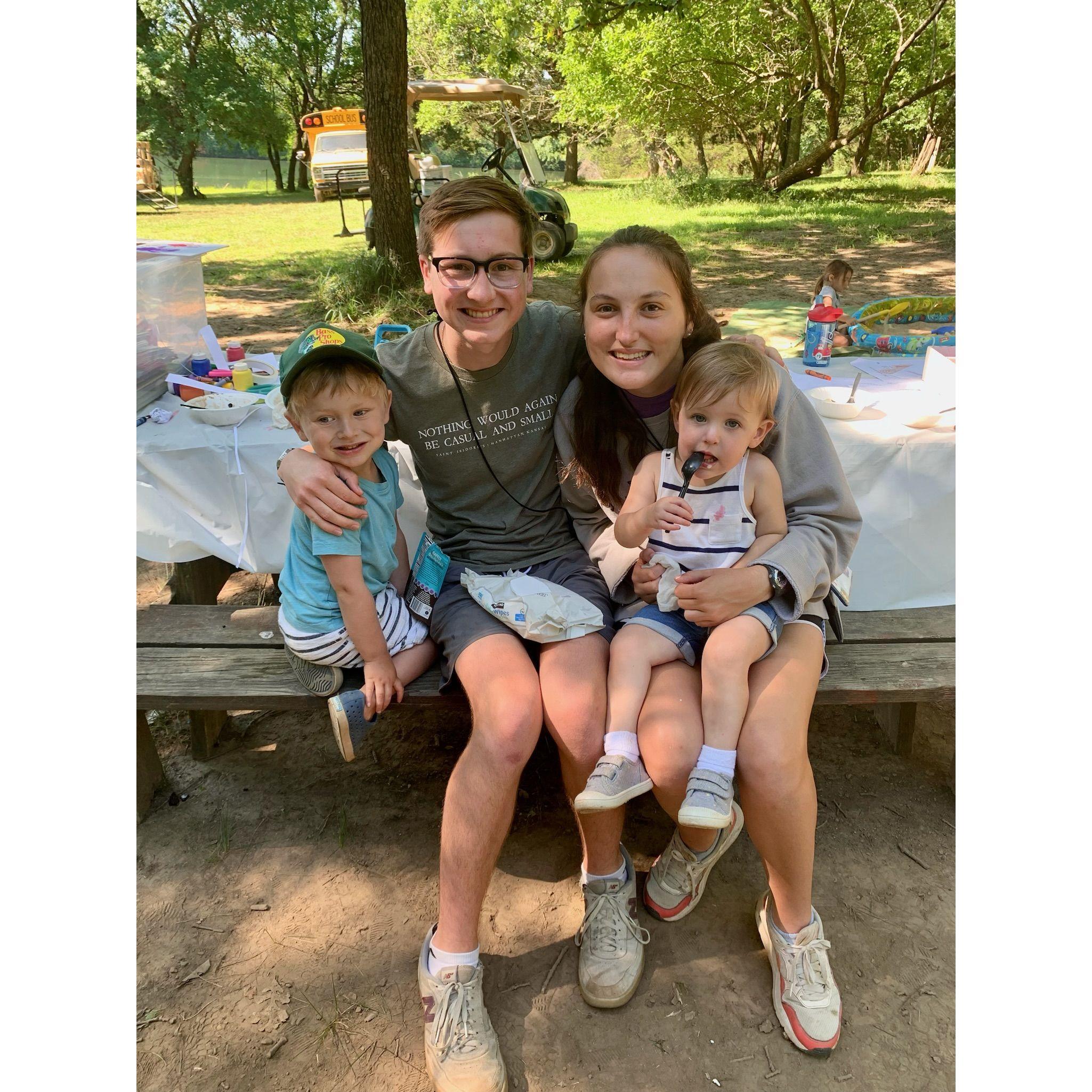 Family Camp with Tess' niece and nephew.