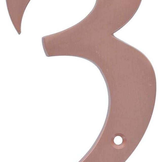 Distinctions 90593 Brushed Copper House Number 3, 5-Inch