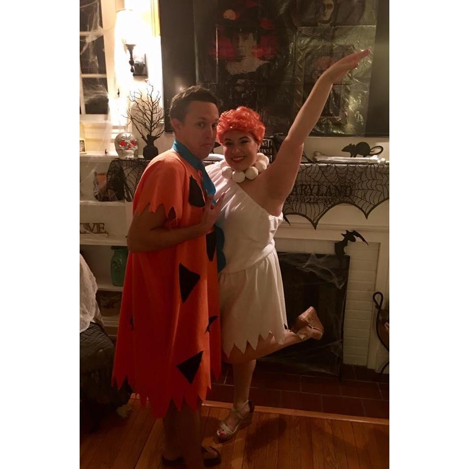 Our first Gilmore Halloween Party together. Yes, these costumes are homemade!