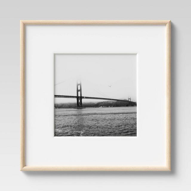 8" x 8" Matted Narrow Rounded Floating Gallery Frame Mid-Tone Natural - Project 62™